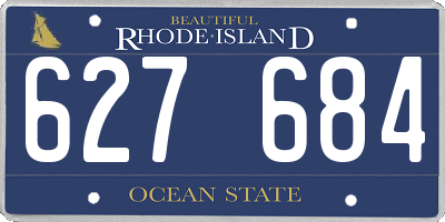 RI license plate 627684