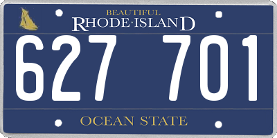 RI license plate 627701