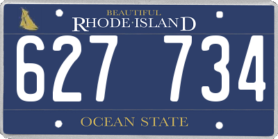 RI license plate 627734
