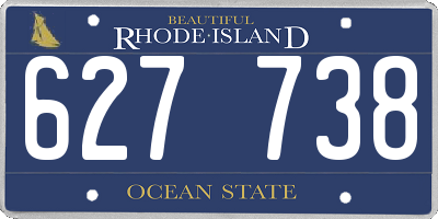 RI license plate 627738