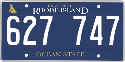 RI license plate 627747