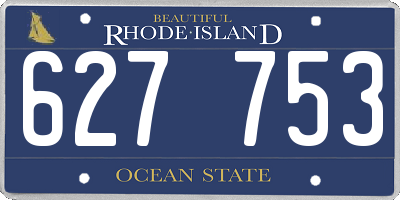 RI license plate 627753