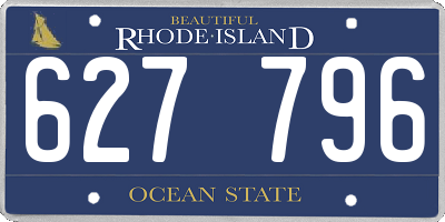 RI license plate 627796