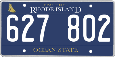RI license plate 627802