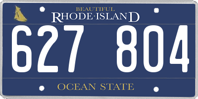 RI license plate 627804