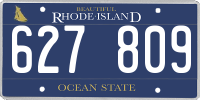 RI license plate 627809