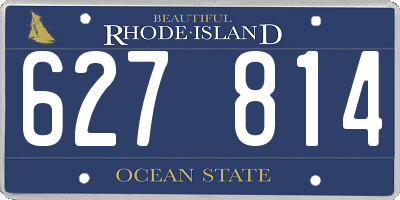 RI license plate 627814