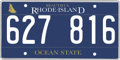 RI license plate 627816