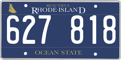 RI license plate 627818