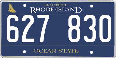 RI license plate 627830