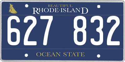 RI license plate 627832