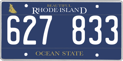 RI license plate 627833