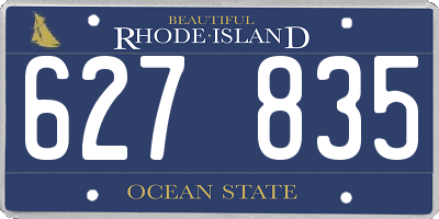 RI license plate 627835