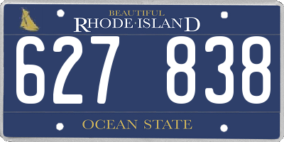 RI license plate 627838