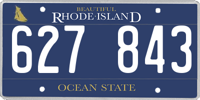 RI license plate 627843