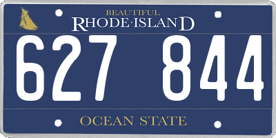 RI license plate 627844