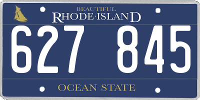 RI license plate 627845
