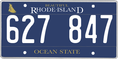 RI license plate 627847