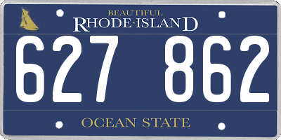RI license plate 627862