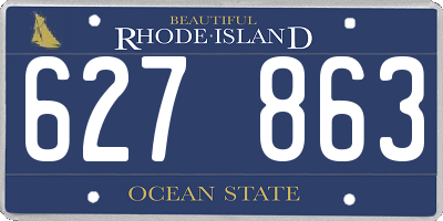 RI license plate 627863