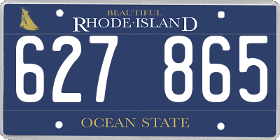 RI license plate 627865