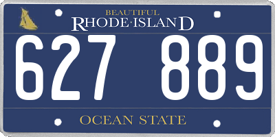 RI license plate 627889