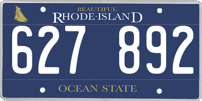 RI license plate 627892