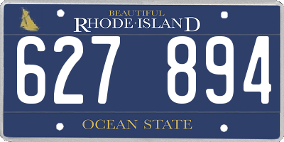 RI license plate 627894
