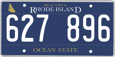 RI license plate 627896
