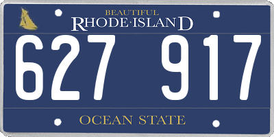 RI license plate 627917