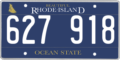 RI license plate 627918