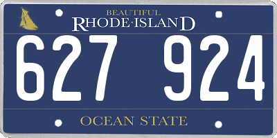RI license plate 627924