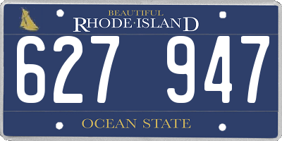RI license plate 627947