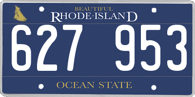 RI license plate 627953