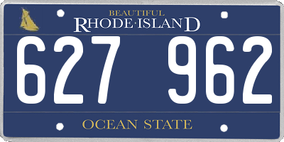 RI license plate 627962