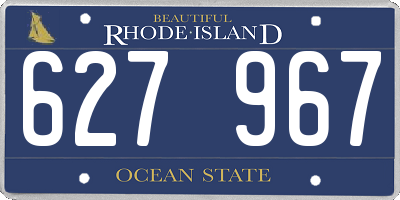 RI license plate 627967