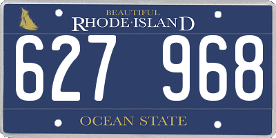 RI license plate 627968