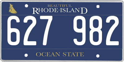 RI license plate 627982