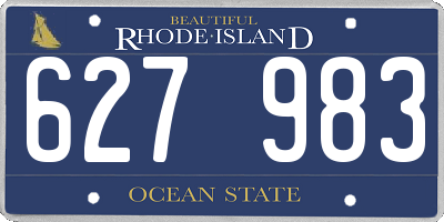 RI license plate 627983