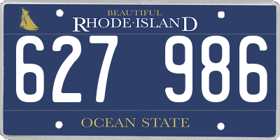 RI license plate 627986