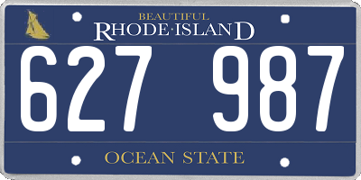 RI license plate 627987