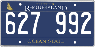 RI license plate 627992