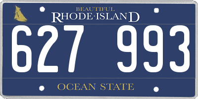 RI license plate 627993