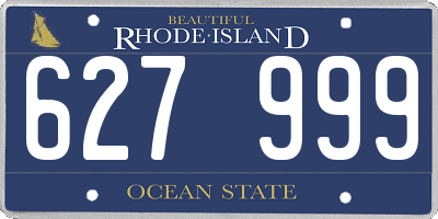 RI license plate 627999