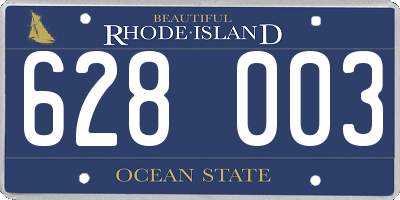 RI license plate 628003