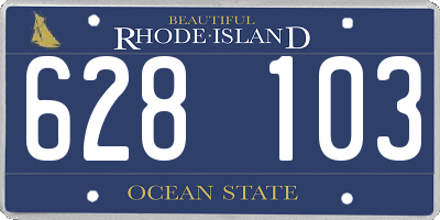 RI license plate 628103