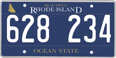 RI license plate 628234
