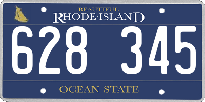 RI license plate 628345