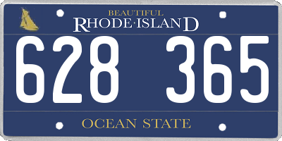 RI license plate 628365