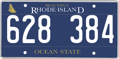 RI license plate 628384